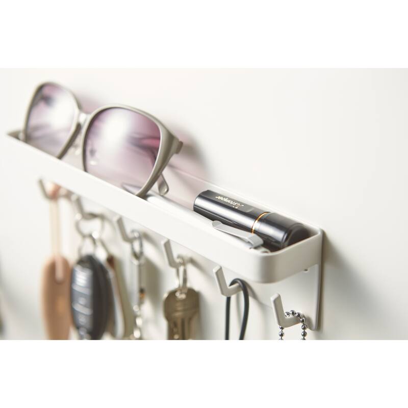 Yamazaki Home Magnetic Key Rack, Steel, Holds 4.4 lbs - L 1.77 x W 9.65 x H 2.36 inches