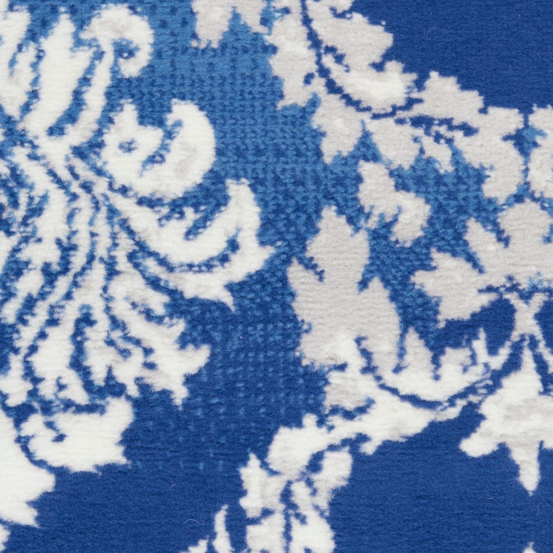 Nourison Whimsicle Boho French Country Floral Blue Ivory Area Rug