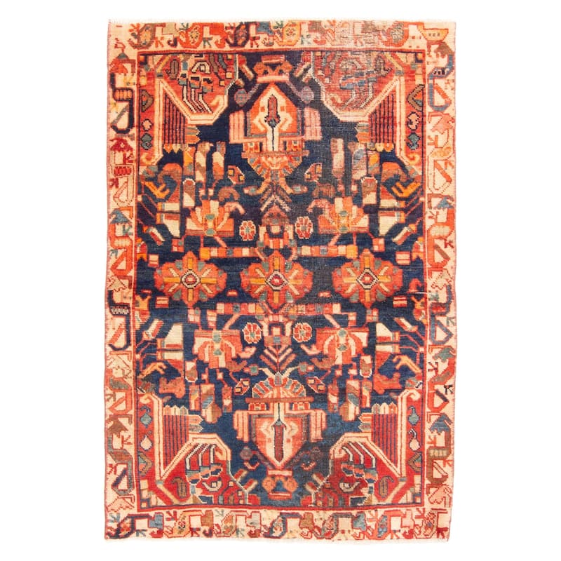 ECARPETGALLERY Hand-knotted Andelz Dark Navy Wool Rug - 3'3 x 5'0