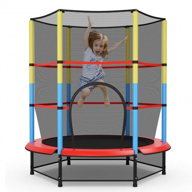 Kids Trampoline with Safety Net Indoor Outdoor Use Bounce Jumper