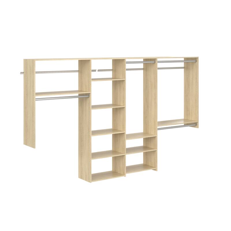 Easy Track 10 Ft. W. Dual Tower Basic Laminate Closet Kit - Honey Blonde