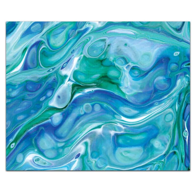 Counterart Glass Cutting Board Counter Saver 10" x 8" - Ocean Vibe - 10x8x.110