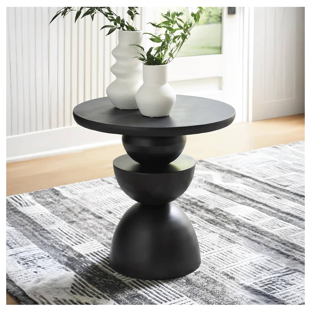 Signature Design by Ashley Kurtson Black Accent Table - 23" W x 23" D x 23" H