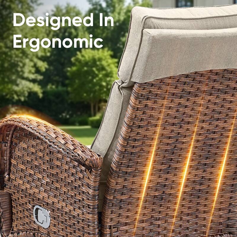 Pocassy Versatile Outdoor Recliner Rocker Chair with Side Table