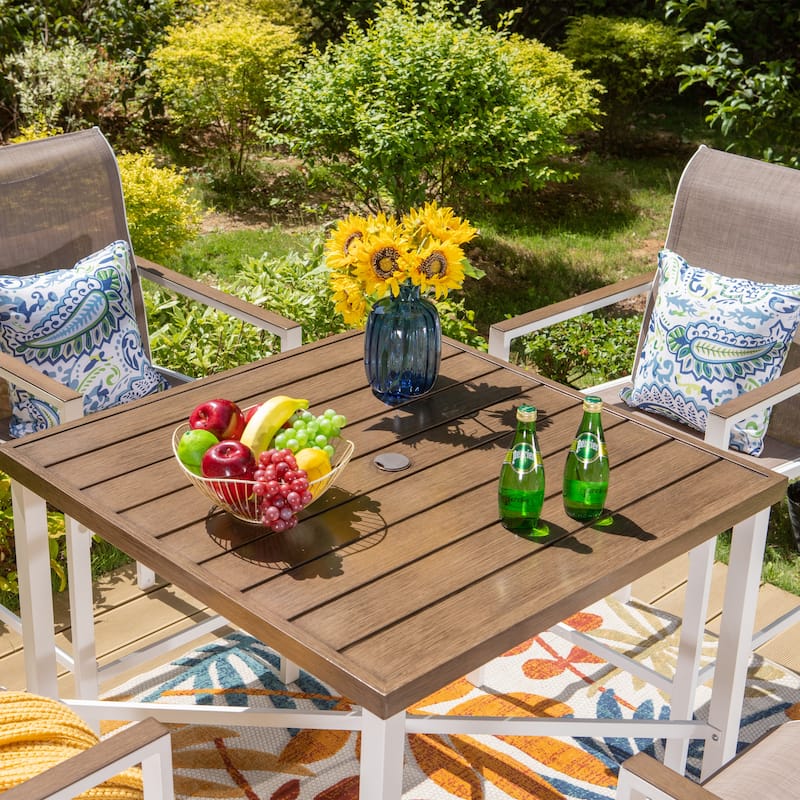 36-inch Metal Bar Table with 1.59-inch Umbrella Hole Bar Table