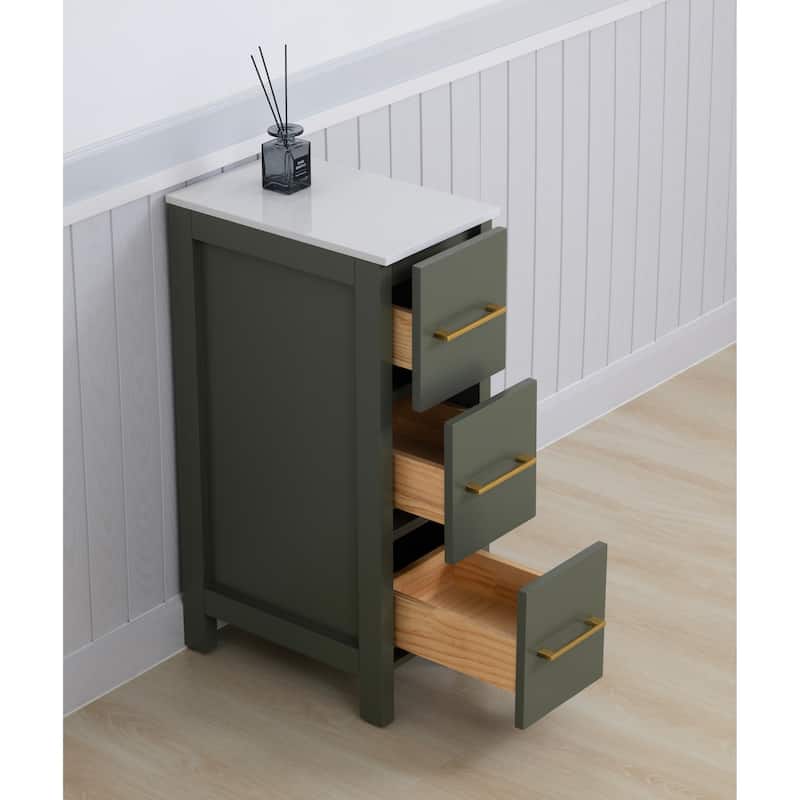 Vanity Art 12-Inch Bathroom Vanity Cabinet 3 Drawer Side Storage Organizer Freestanding Single Vanity Bedroom/Bathroom/Entryway