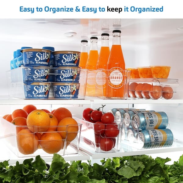 Storagemaid Stackable Refrigerator Storage & Organizing Bins - Set of 6 Clear