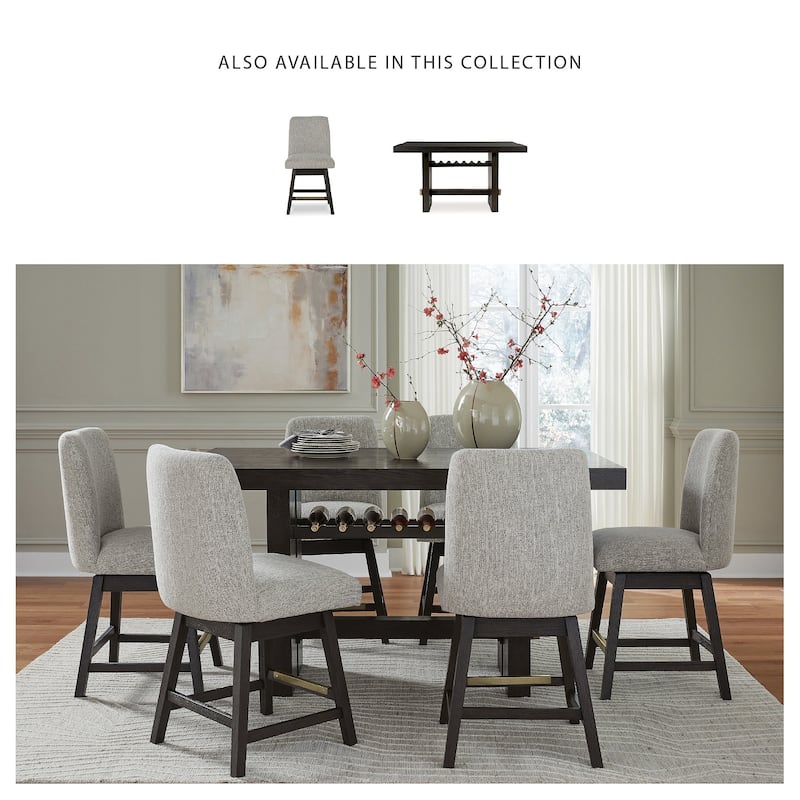 Signature Design by Ashley Burkhaus Beige/Dark Brown Counter Height Barstool （Set of 2) - 20" W x 24.5" D x 40.5" H