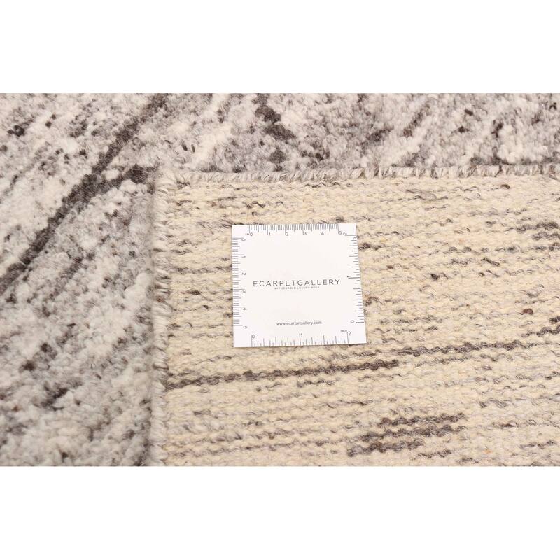 ECARPETGALLERY Hand-knotted Tangier Grey Wool Rug - 5'6 x 7'6