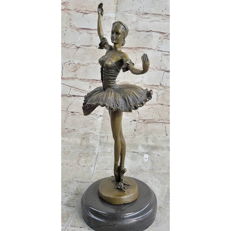 Graceful Ballerina Ballet Wearing Tutu Dance Cl Dancer Bronze Sculpture Decor