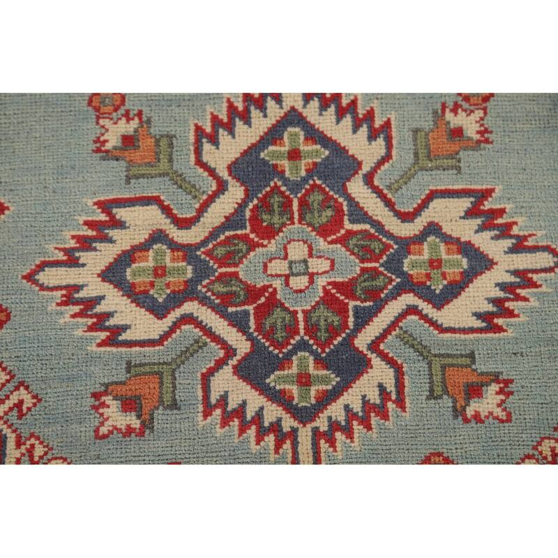 Blue Kazak Oriental Area Rug Handmade Wool Carpet - 4'10" x 6'6"