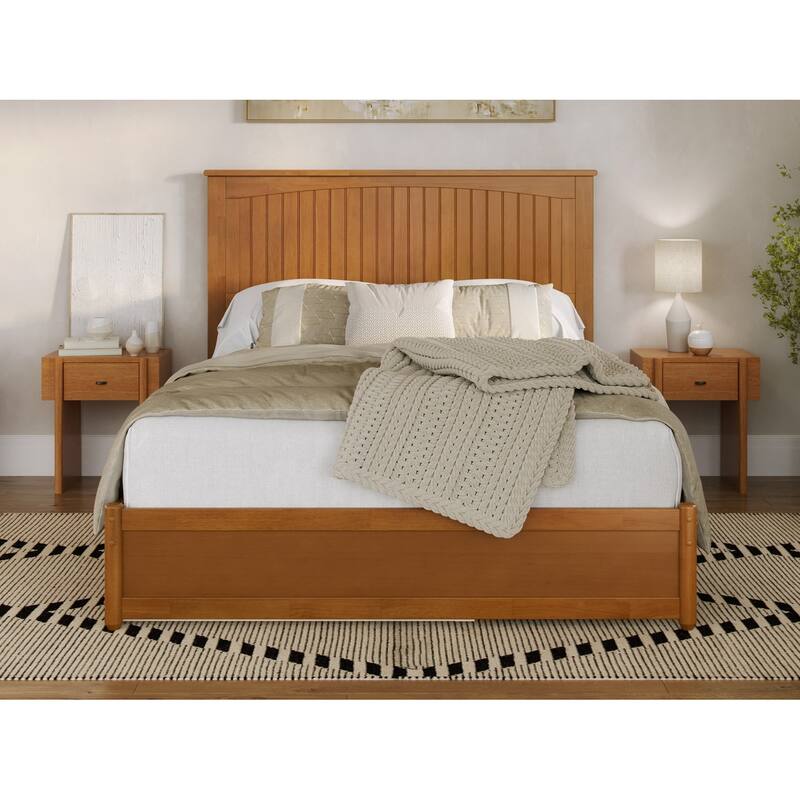 Malta Platform Bed with Panel Footboard and Twin XL Trundle