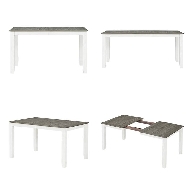 7-Piece Dining Table Set w/ Extendable Table and 6 Upholstered Chairs
