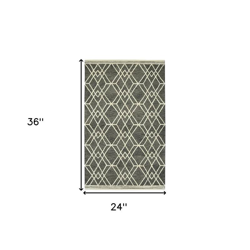 HomeRoots Geometric Lodge Rectangle Area Rug