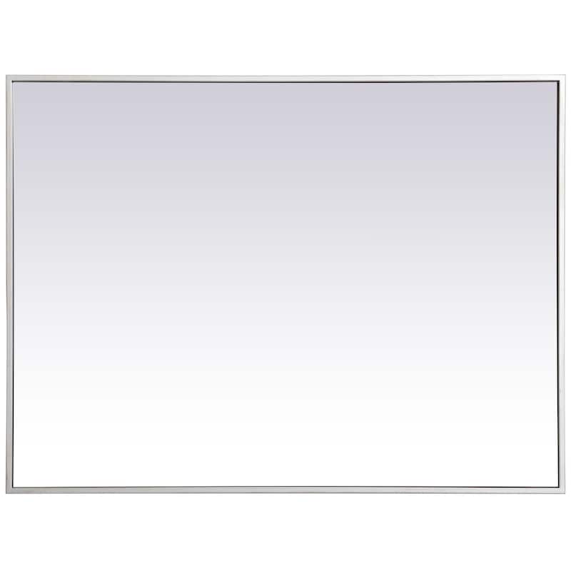 Elegant Lighting Eternity 27" x 36" Rectangular Beveled Metal Framed - Silver