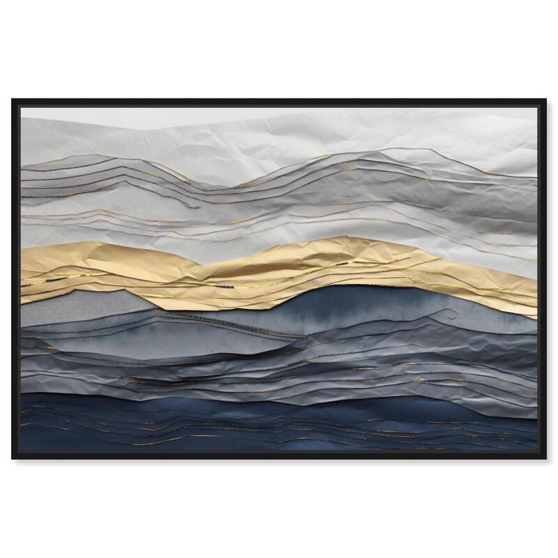 Flowing Golden Tide Canvas by Art Remedy - 45" x 30" - Black