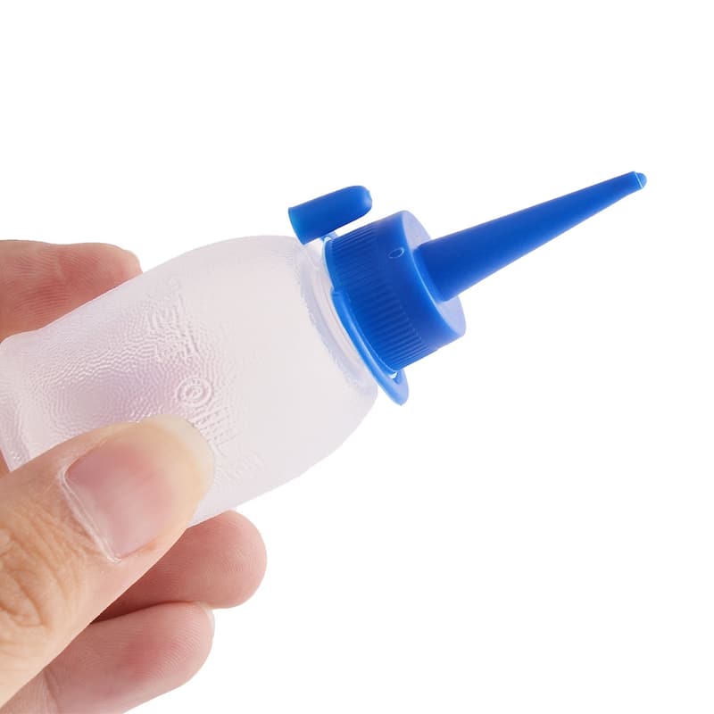 Plastic Liquid Water Oil Sauce Vinegar Dispensing Squeeze Bottle 25ml 4 Pcs - Blue,Clear