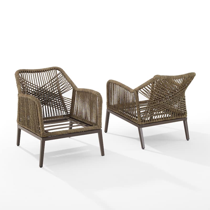Haven 2Pc Outdoor Wicker Armchair Set - 33.63"D x 26.38"W x 29.75"H