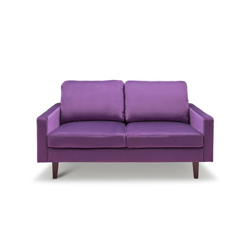 Velvet Square Arm Loveseat