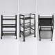 preview thumbnail 9 of 7, Kitchen Storage Rack with Wheels and Mesh Baskets,3-Tier Freestanding Metal Kitchen Bakers Rack & Fruit Vegetable Basket