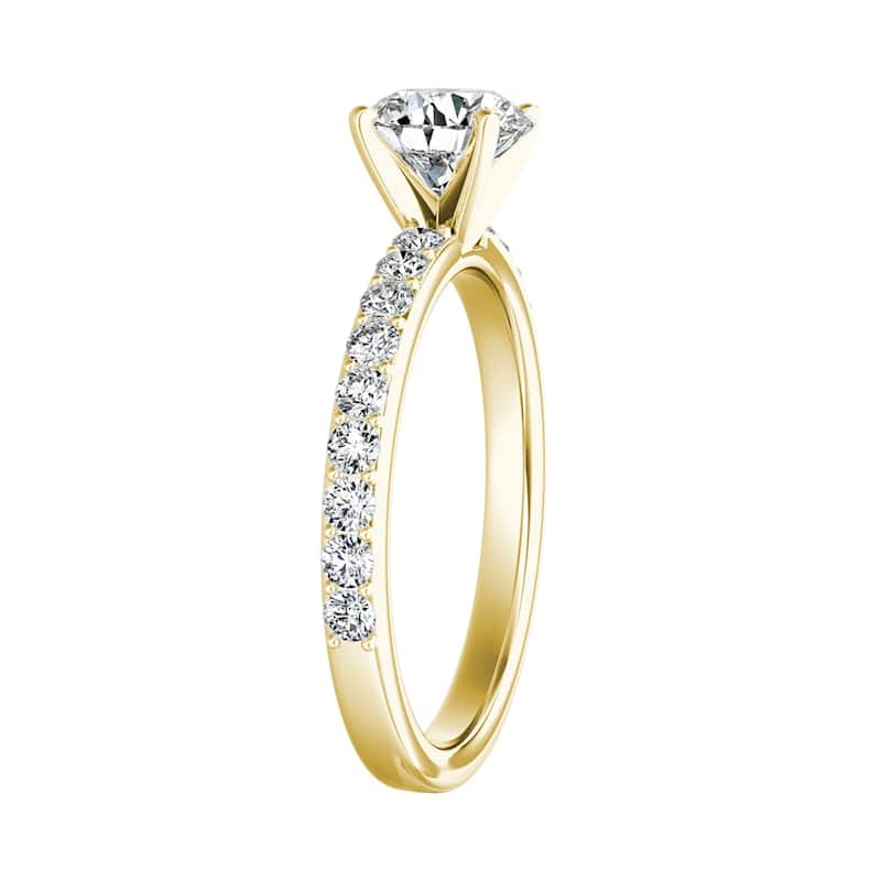Auriya 14k Gold 2 1/2ctw Round Moissanite and Diamond Engagement Ring 1/3ct TDW
