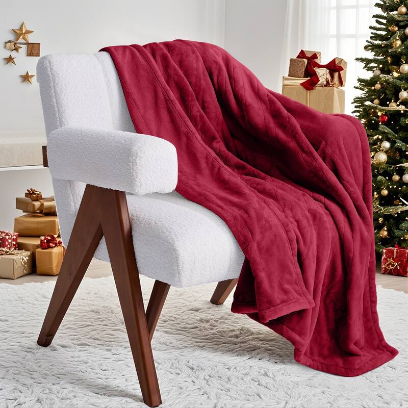 Reversible Flannel Electric Blanket, Heated Throw, Temperature and Timing Functions of a Controller