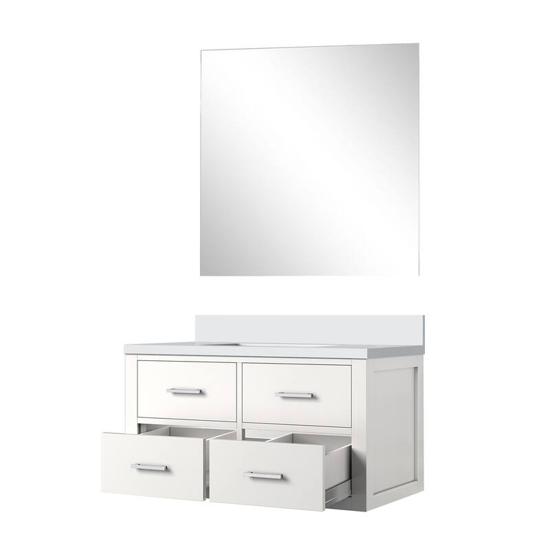 Castor Bath Vanity with Quartz Top, Sink and Mirror