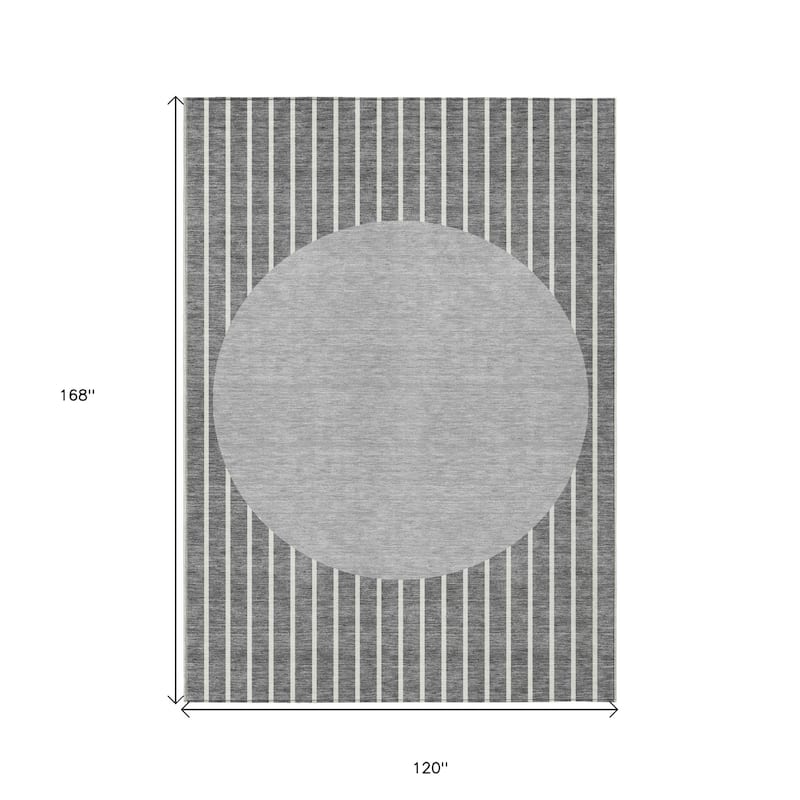 HomeRoots Striped Transitional Rectangle Outdoor Rug