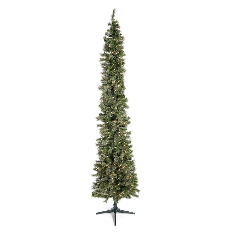 Home Heritage Rotating Tree Stand Base w/Stanley 9' Skinny Pencil Christmas Tree - 15