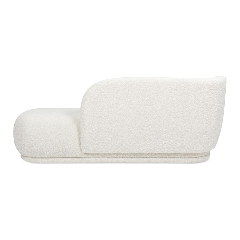 Aire 75" Ivory White Boucle Curved Arm Chaise Lounge Chair