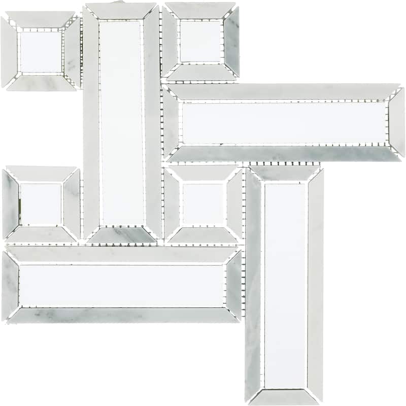 Daltile Gamma 2" Natural Stone Basketweave Wall and Floor Mosaic Tile (Set of 10)