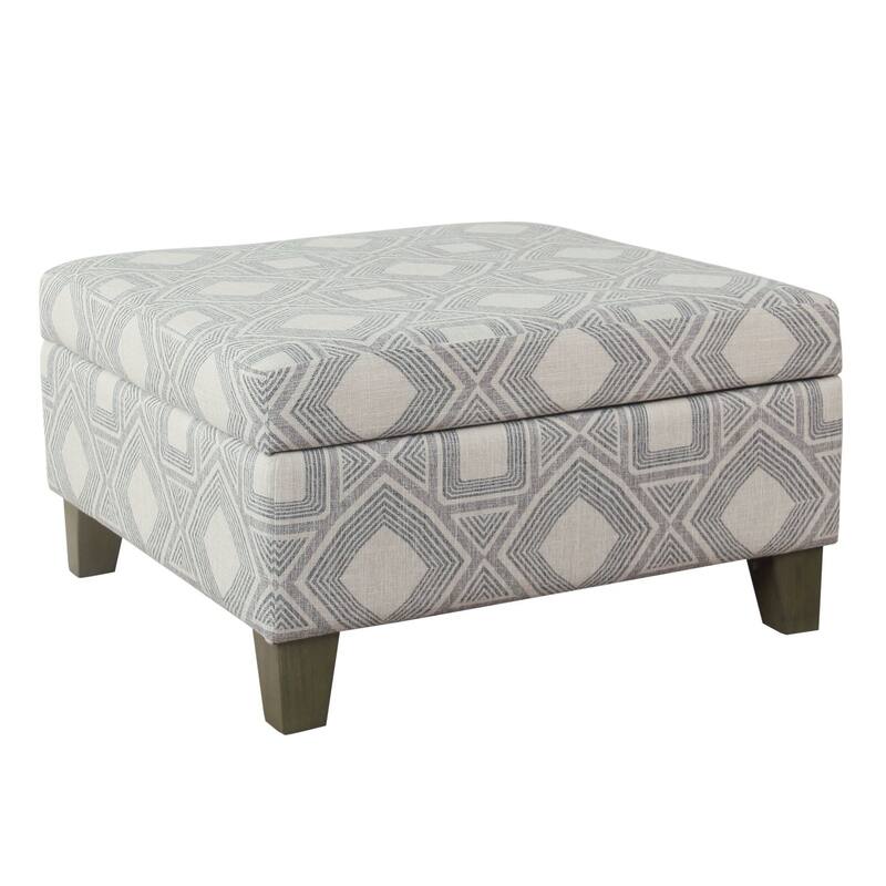 HomePop Luxury 28 Inches Square Storage Ottoman