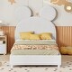 preview thumbnail 18 of 30, Twin Size Animals Theme Kids Bed Velvet Upholstered Platform Bed