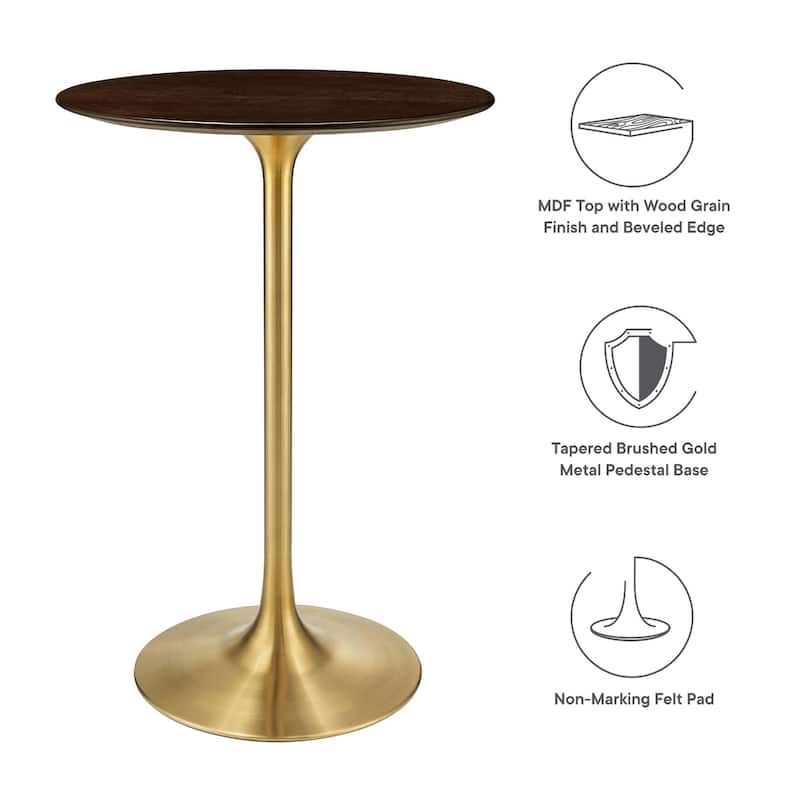 Lippa Round Wood Bar Table