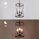Modern Industrial Metal Cage Cylinder Pendant Light for Kitchen Island - W 9.1"x H 24.4"