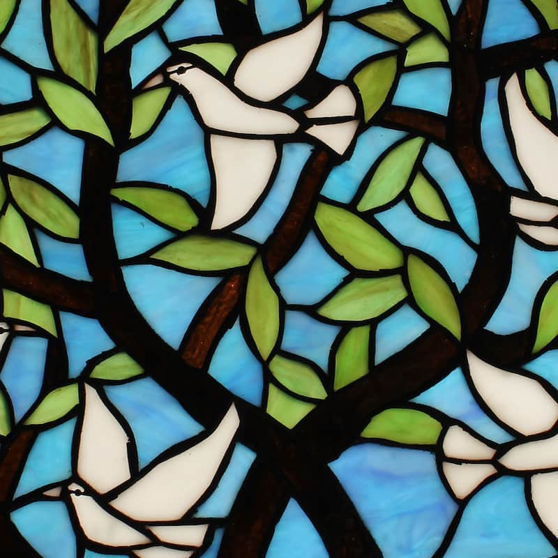 Doves Home to Roost River of Goods Multicolored Stained Window Panel