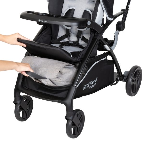 slide 2 of 10, Sit N Stand® 5-in-1 Shopper Travel System,Moondust - Double Stroller Grey