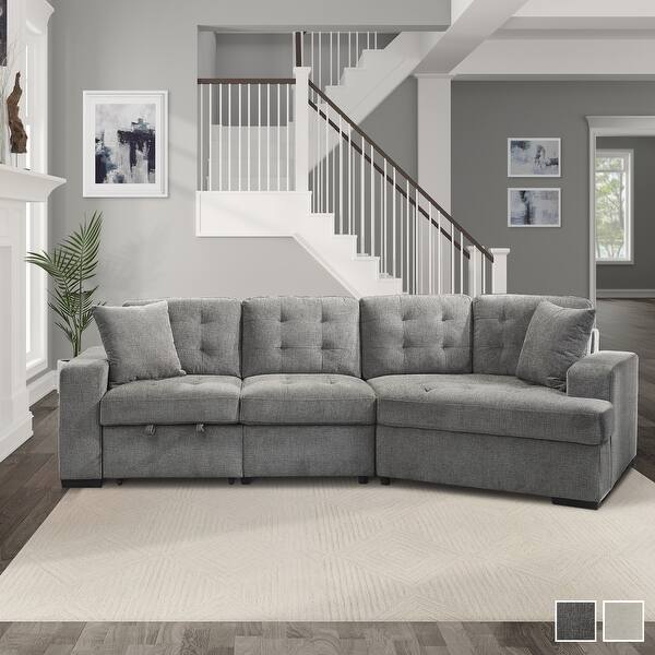 slide 2 of 16, Arnau 2-piece Space-saving Sectional Sofa with Pull-out Ottoman