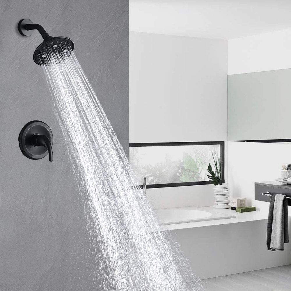 Matte Black Rain Shower Head 2/3Way Digital Valve Hand Shower Tub Faucet Set Tap 