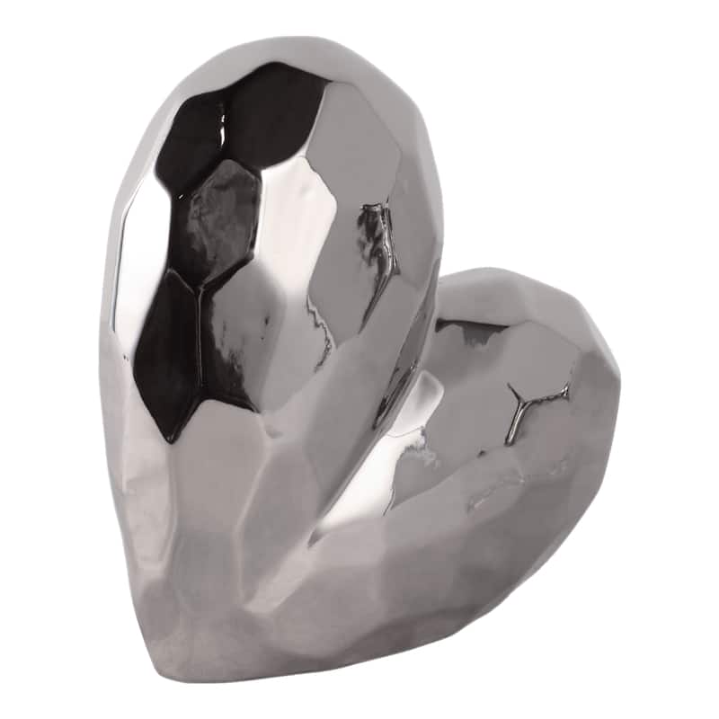 Modern Stone Ceramic Geometric Heart Sculpture