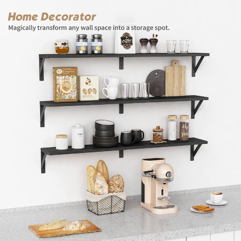Floating Book Shelves for Wall - 36"D x 8"W x 6.3"H