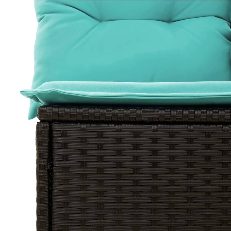 vidaXL Patio Sofa Set with Cushions Outdoor Conversation Furniture Poly Rattan - 24.4 x 24.4 x 27.2