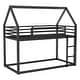 preview thumbnail 6 of 24, Twin House Bunk Bed with Built-in Ladder, Slide & Guardrails, Black