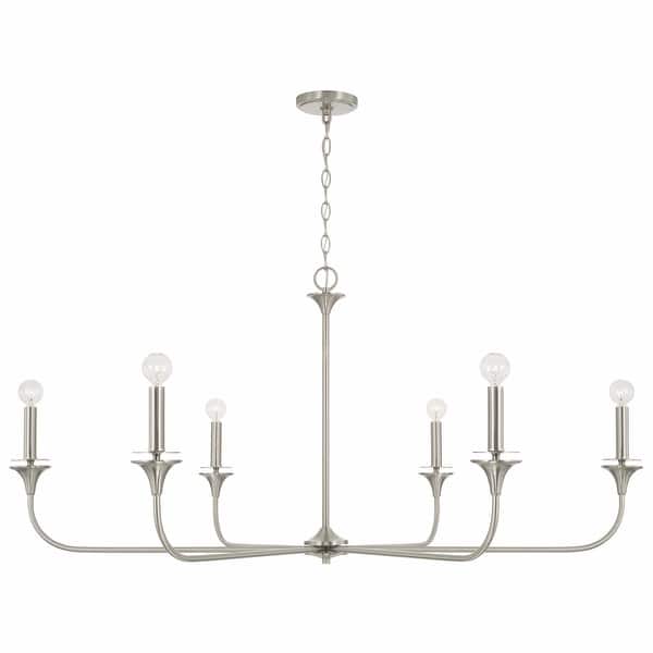 slide 2 of 4, Presley 6-light Hanging Chandelier Brushed Nickel