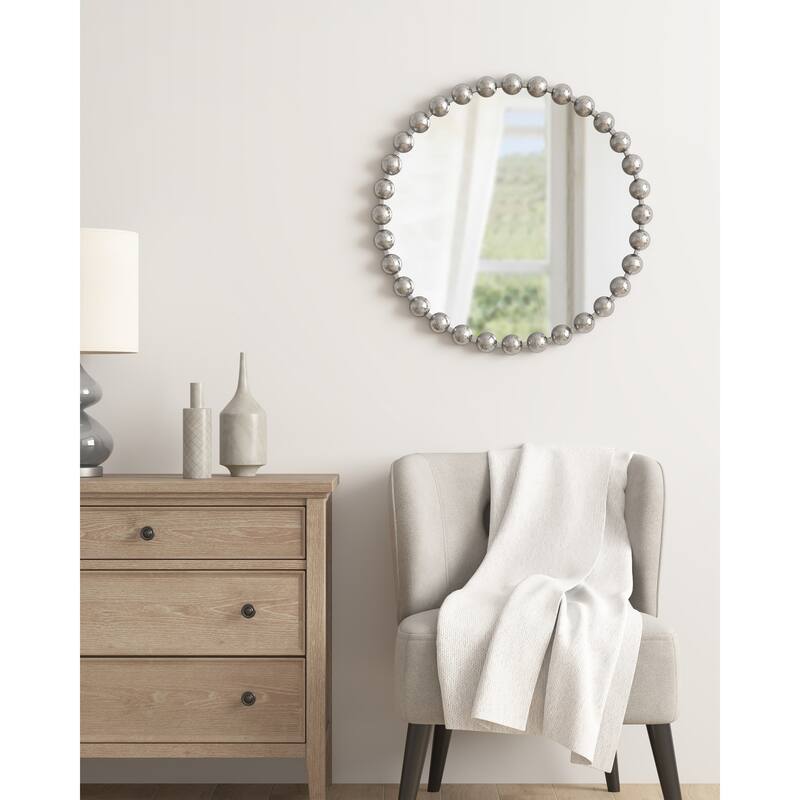 Madison Park Signature Marlowe Beaded Round Wall Mirror