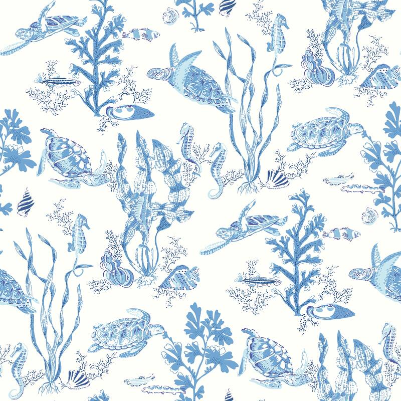 Scalamandre Azure Garparilla Peel & Stick Wallpaper