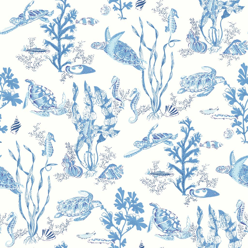 Scalamandre Azure Garparilla Peel & Stick Wallpaper