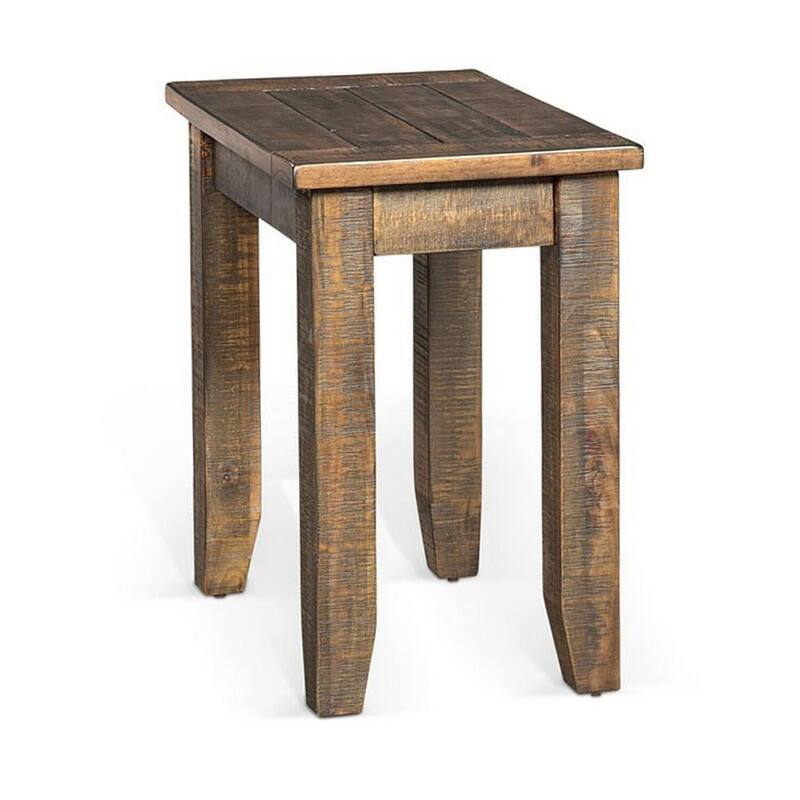 22 in. Mahogany Rectangle Wood End Table, Sturdy Build End Side Table for Living Rooms