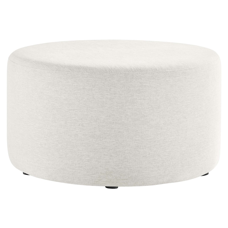 Callum 16"/23"/29"/38" Round Woven Heathered Fabric Upholstered Ottoman