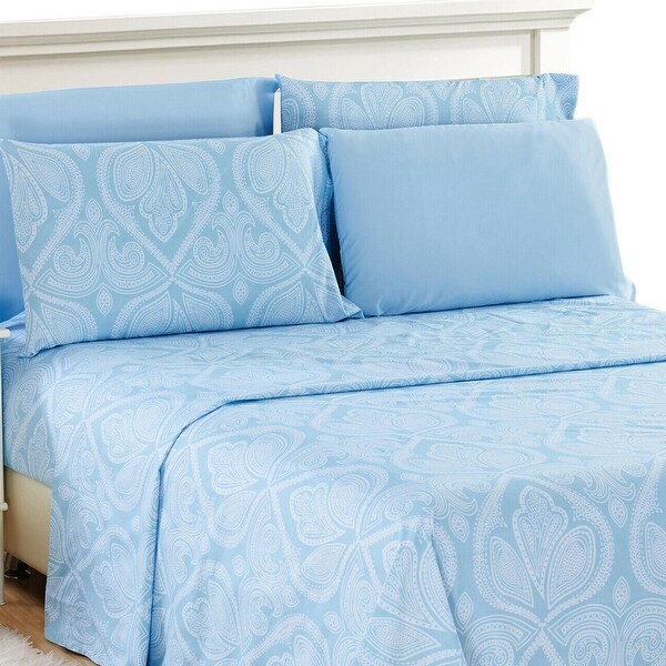 Egyptian Comfort Soft Cotton Bed Sheets Set Light Blue Solid All Size & Drop 